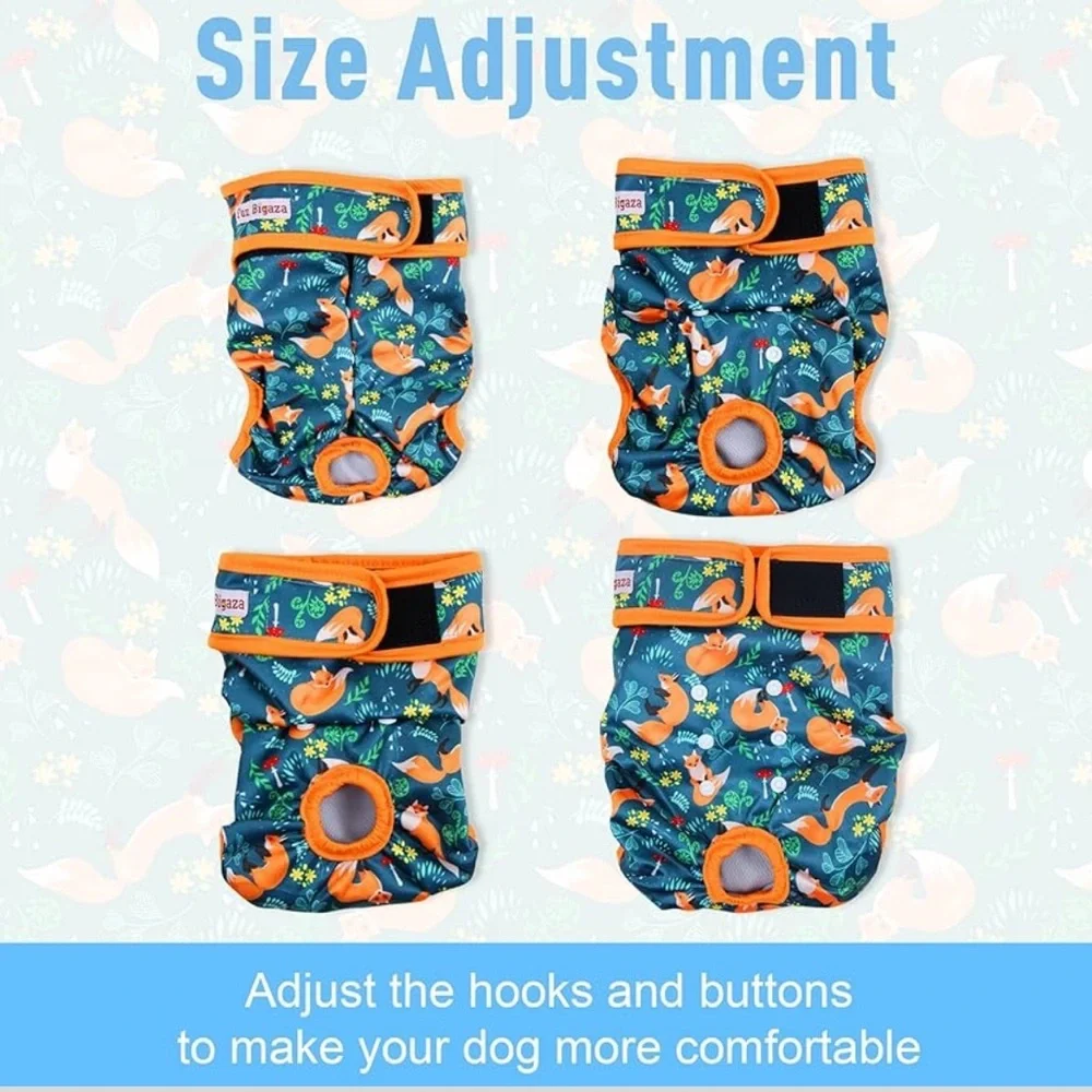 NEW Washable Reusable 3 Pack Dog Diapers 4 Female Dogs in Heat on Period Medium
